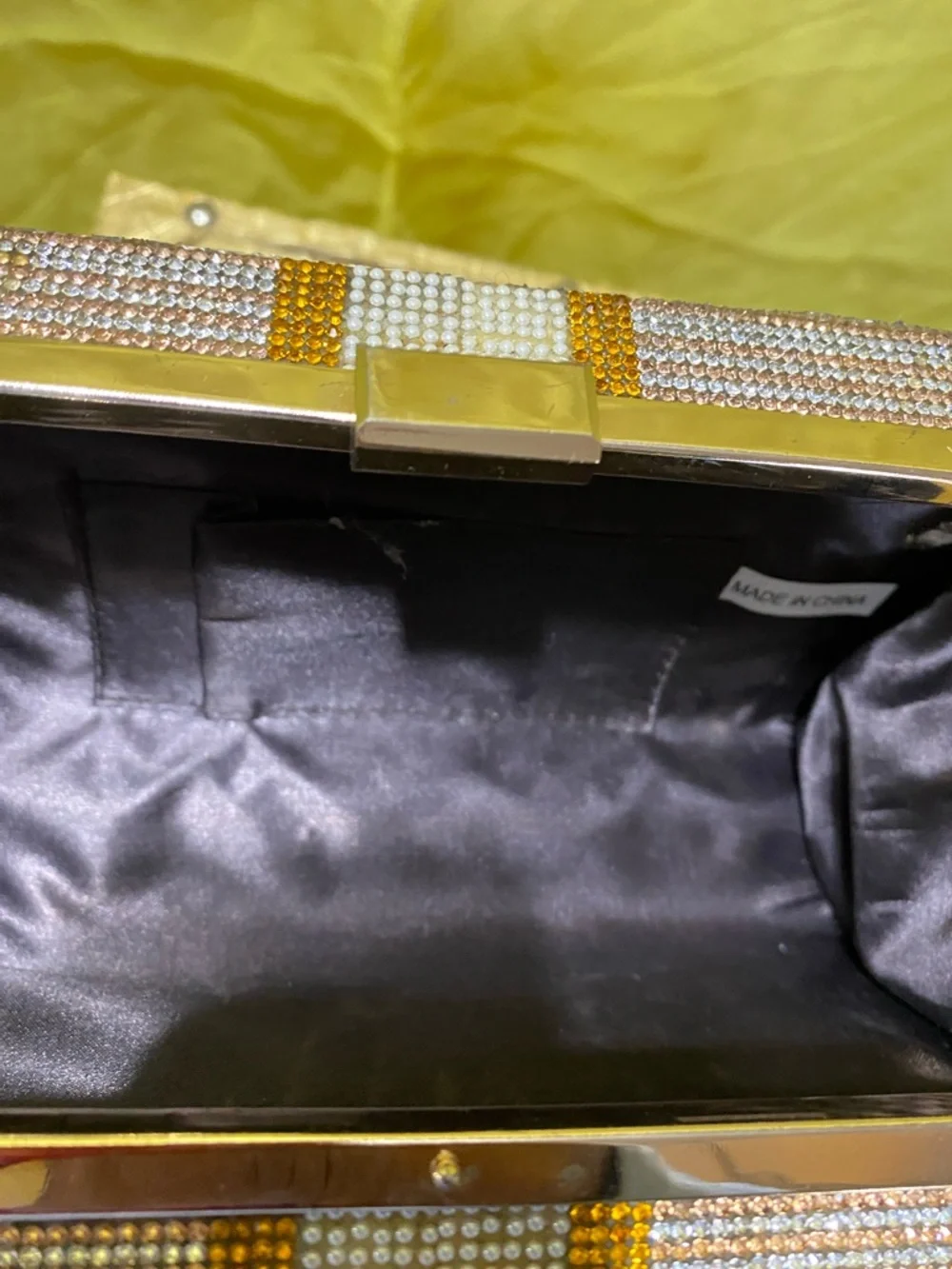 Rhinestone Money Band Clutch - Gold, Silver, Green - Picture 6 of 6